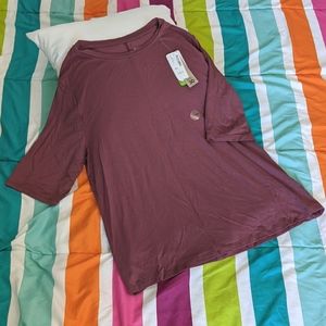 NWT Classy Crew Neck Elbow Sleeve Top in Purple Nocturne